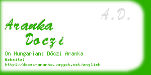 aranka doczi business card